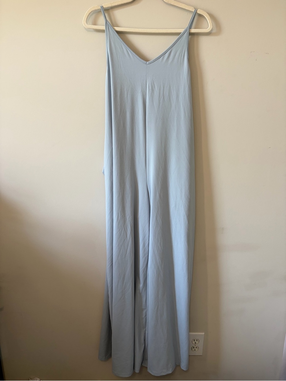 Source Unknown Pale Blue Wide-Leg Spaghetti Strap Jumpsuit